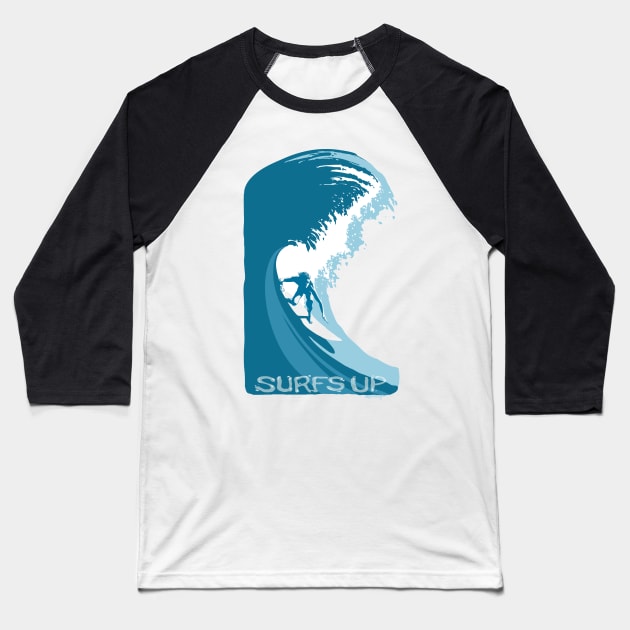 RETRO SURFS UP POSTER ART Baseball T-Shirt by SFDesignstudio